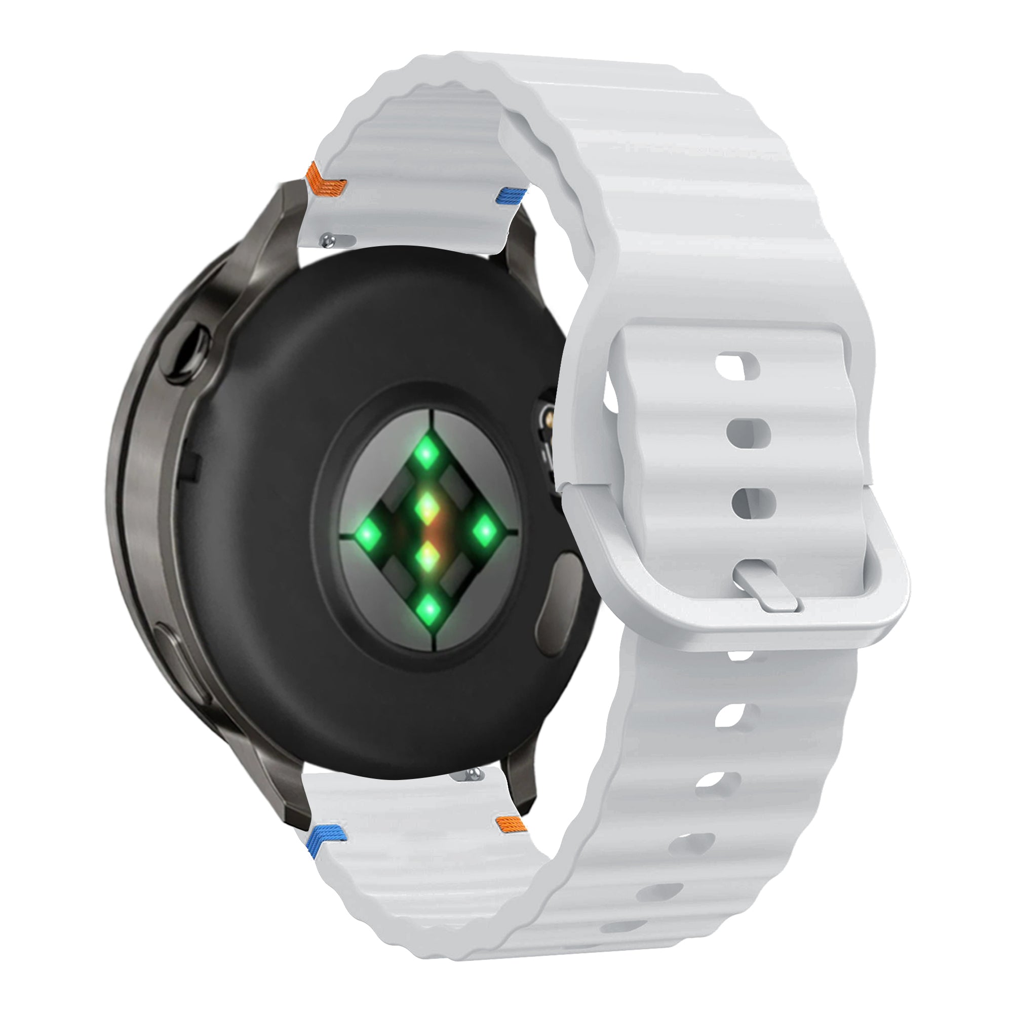 Bandz Garmin Vivoactive 4 Silikonarmband 'Wave' (Hellgrau)