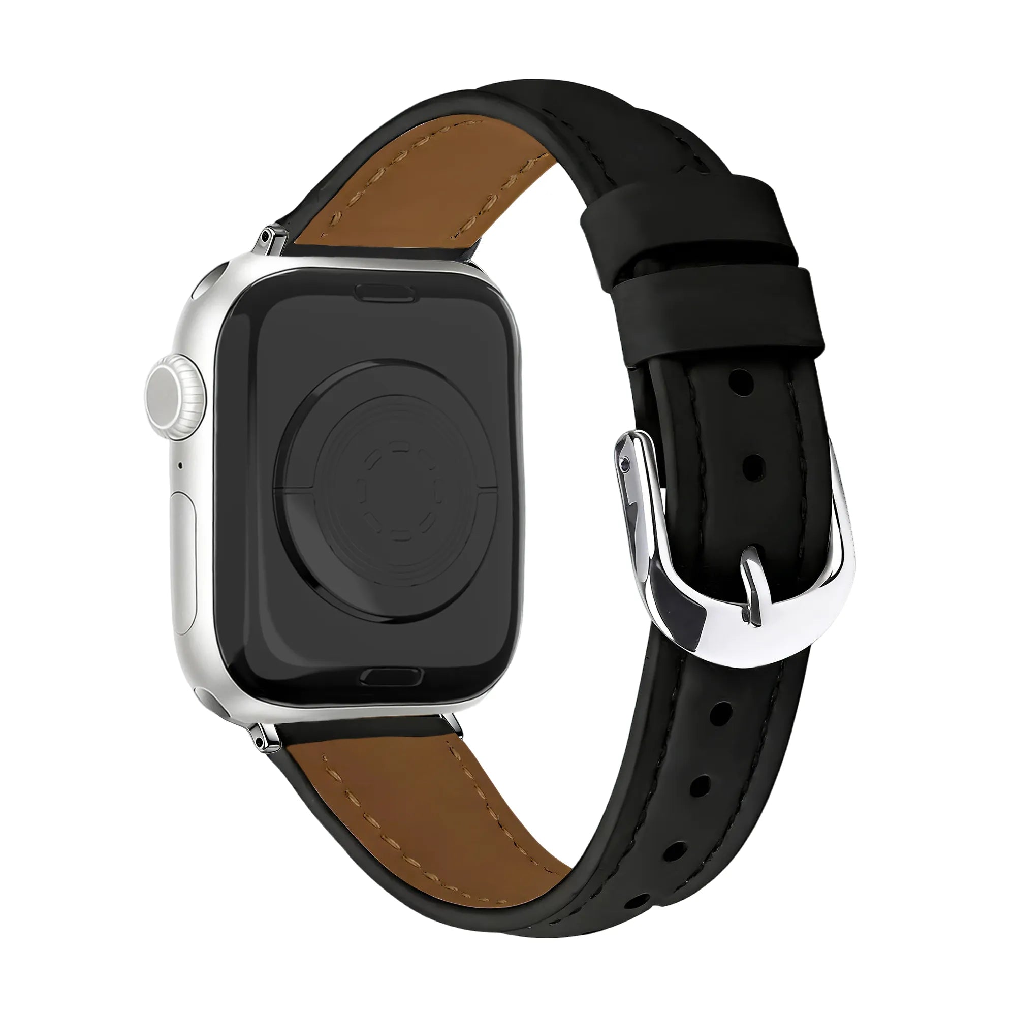 Apple Watch Slimfit Lederarmband (Schwarz)