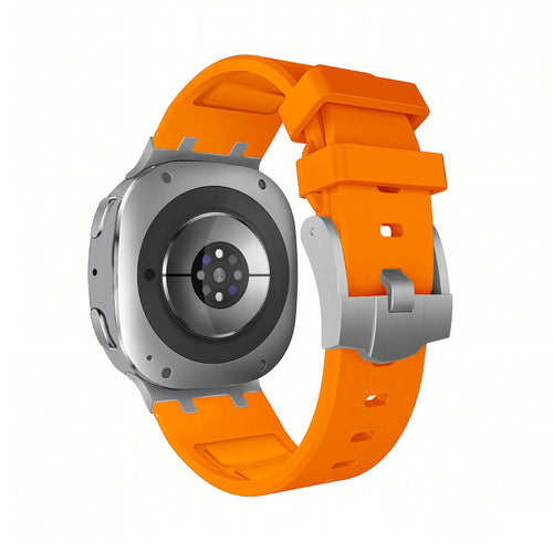 Bandz Samsung Galaxy Watch 8 - 44mm Silicone Strap 'Luxe Liquid' (Orange)