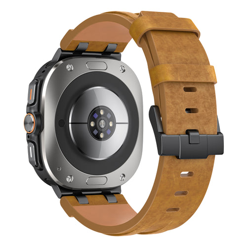 Samsung Galaxy Watch Ultra Solides Lederarmband (Braun)