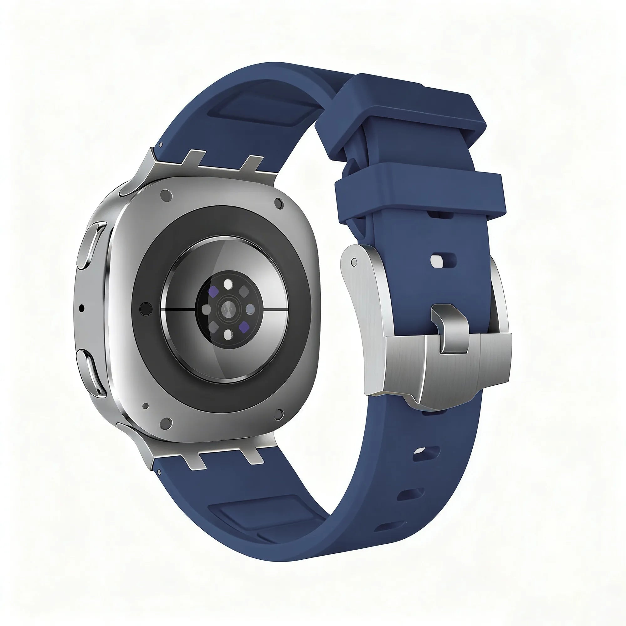 Bandz Samsung Galaxy Watch 8 - 44mm Silikonarmband 'Luxe Liquid' (Dunkel Blau)