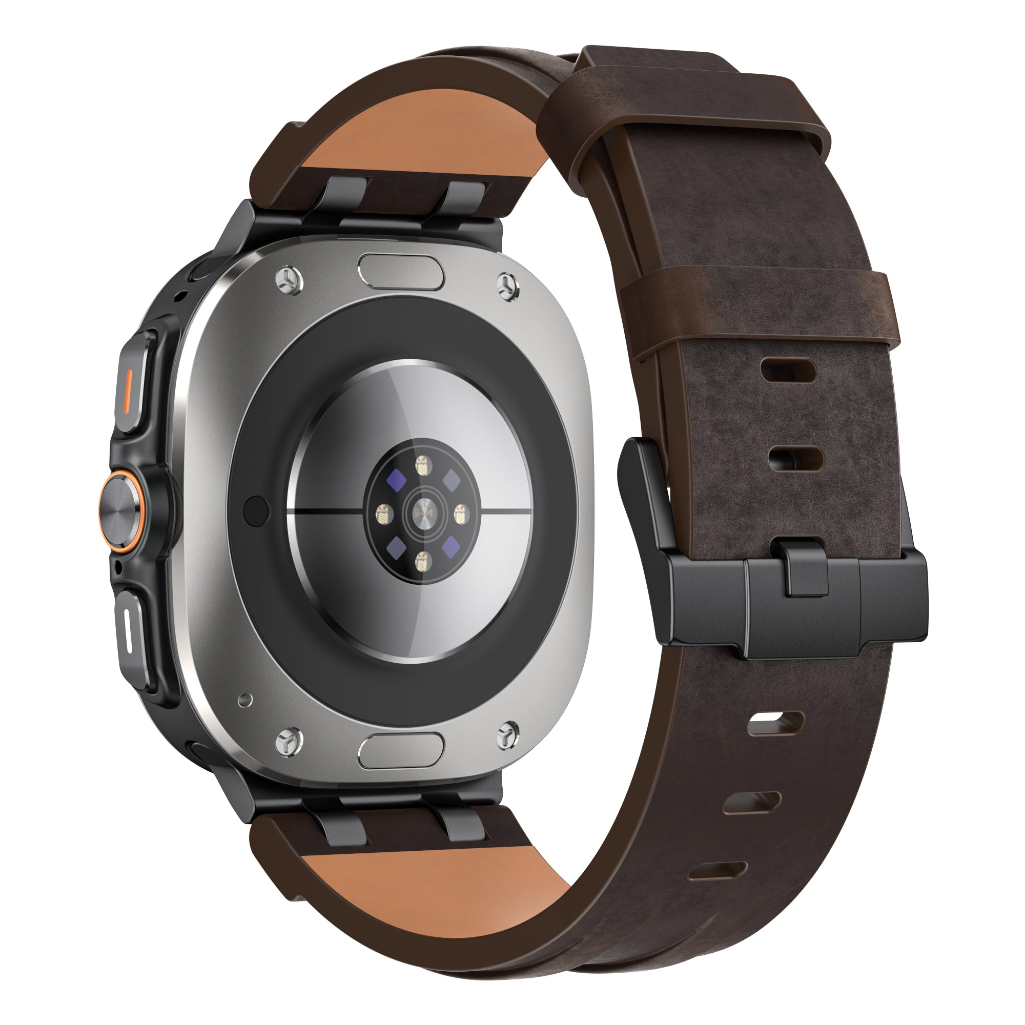 Bracelet cuir solide Samsung Galaxy Watch Ultra (marron café)