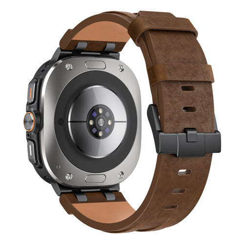 Samsung Galaxy Watch Ultra solide lederen band (donkerbruin)