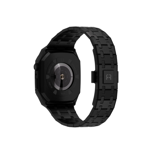 Reqior Apple Watch 45mm Hülle mit integriertem Stahlarmband (Schwarz)
