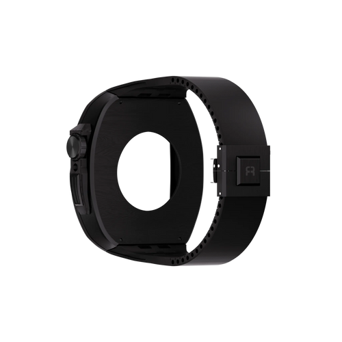 Reqior Apple Watch 45mm Polymer Hülle mit integriertem Gummi-Armband (Ruß)