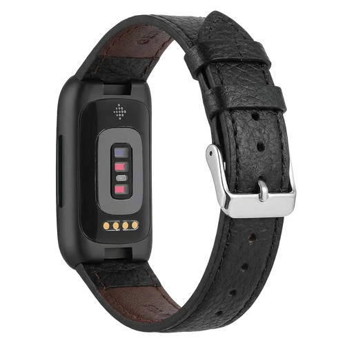 Fitbit Inspire 3 leren bandje (zwart)