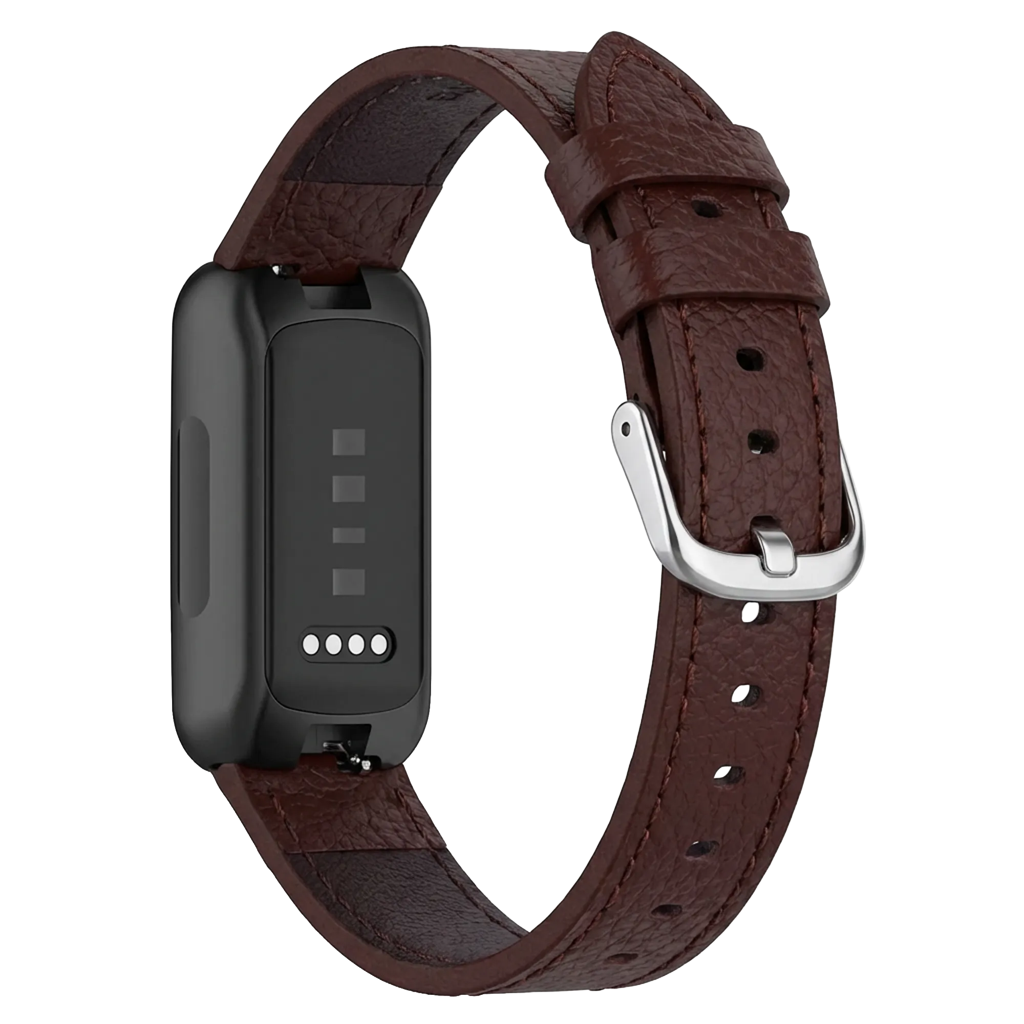 Fitbit Inspire 3 leren bandje (donkerbruin)