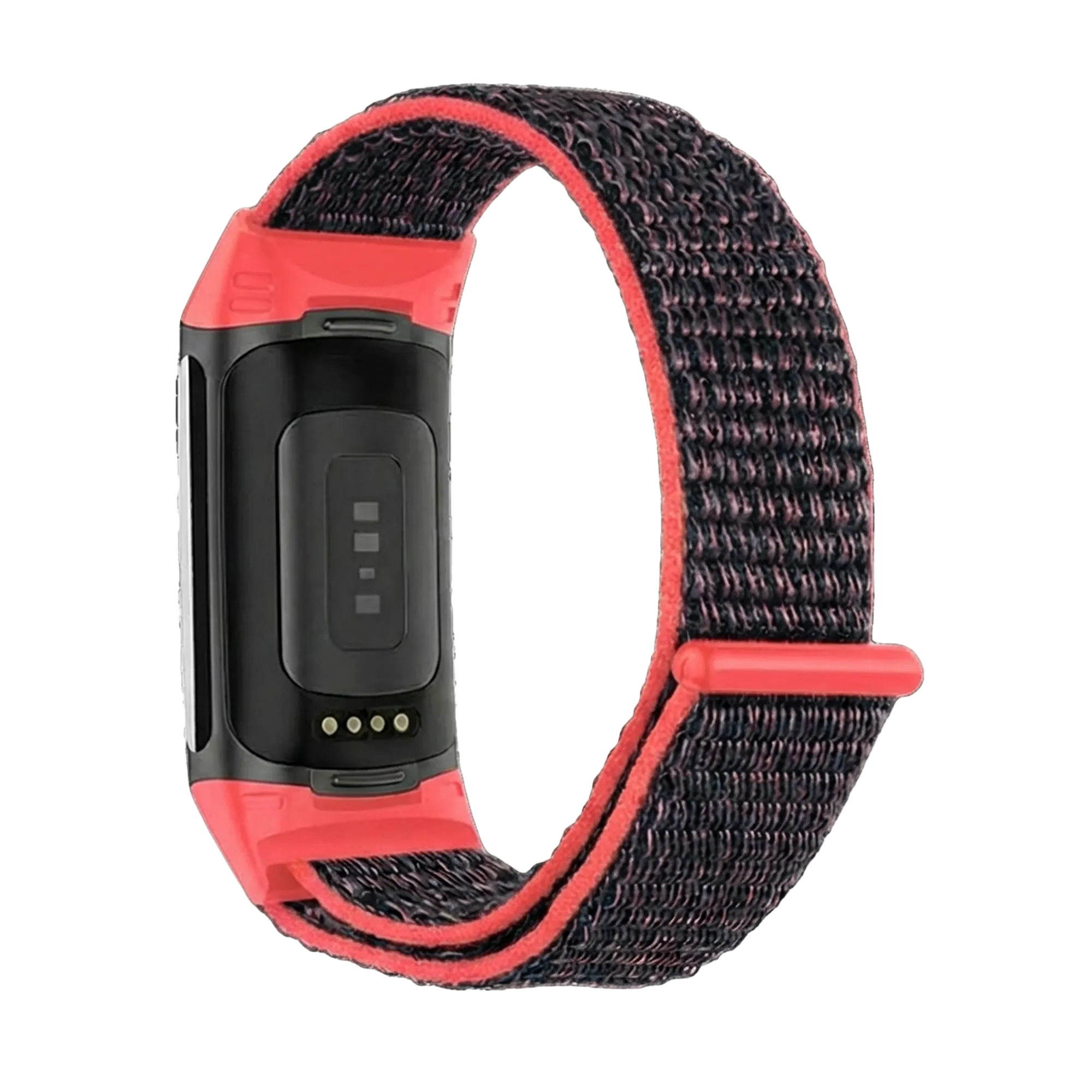 Fitbit Charge 5 Nylonarmband (Rot/Schwarz)