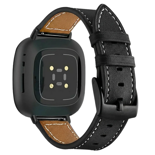 Fitbit Versa 3 Modern Leather Strap (Black)