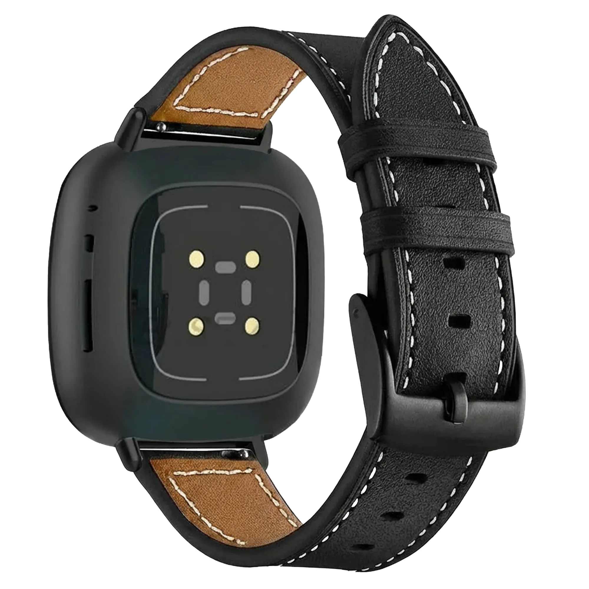Fitbit Sense 2 Lederarmband (Schwarz)