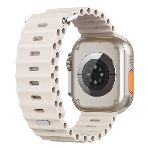 Apple Watch Ultra Ocean Strap with Snap Closure (Starlight)