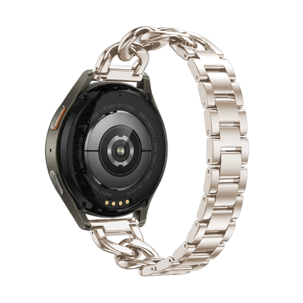 Correa cadena de acero Samsung Galaxy Watch 42mm (Blanco estrella)