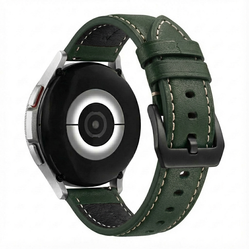 Bracelet cuir authentique universel 24mm (verte)