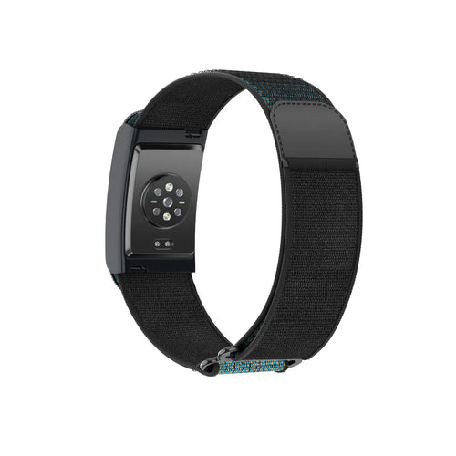 Nylon Strap, black, on a watch, 3/4 rear view