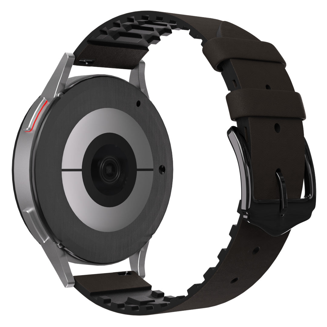 Bracelet cuir et silicone Withings ScanWatch Nova (marron)