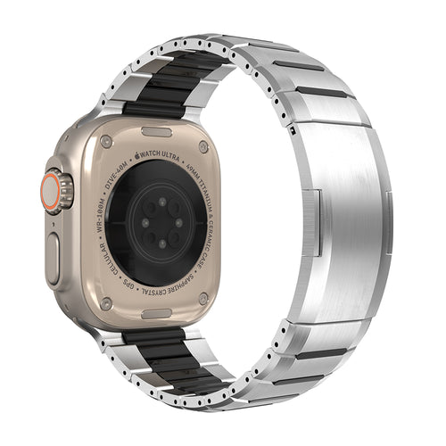 Bracelet acier hybride Apple Watch (titane/noir)