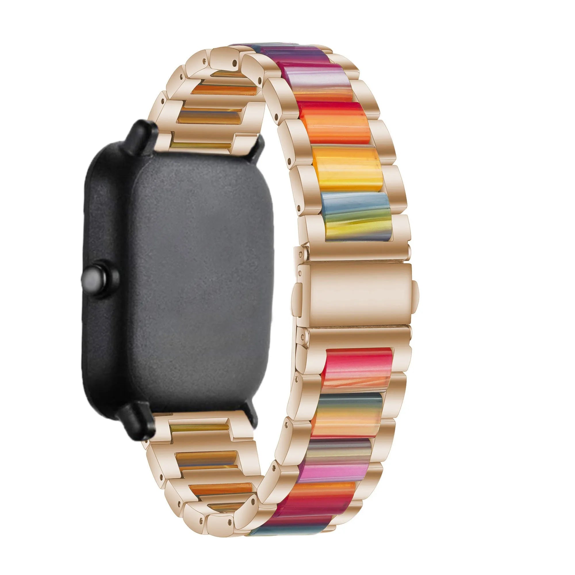 amazfit-bandje-stalen-resin-rose-goud-kleurrijk