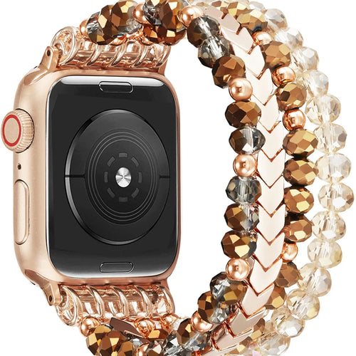 Apple Watch Schmuckarmband mit Perlen (Kaffeebraun)