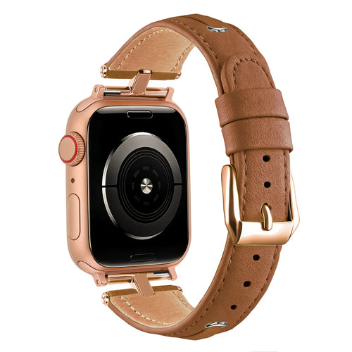 Bandz Correa cuero 'T-belt' Apple Watch (marrón)