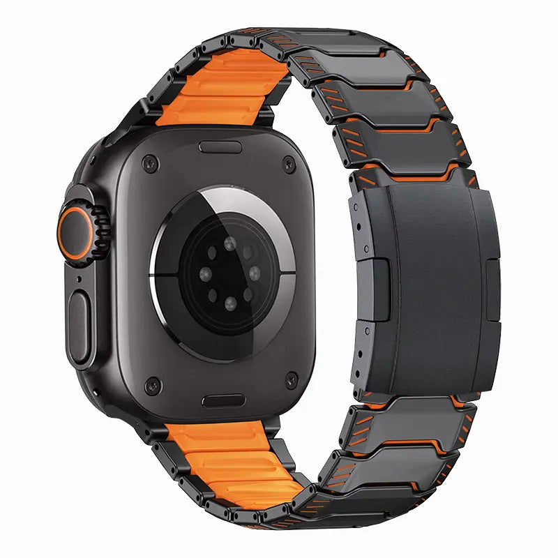 Apple Watch Mecha Titan Hybrid Armband (Schwarz/Orange)
