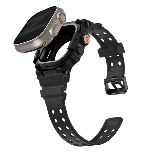 Bandz Correa TPU con funda Apple Watch Ultra (negro con negro)