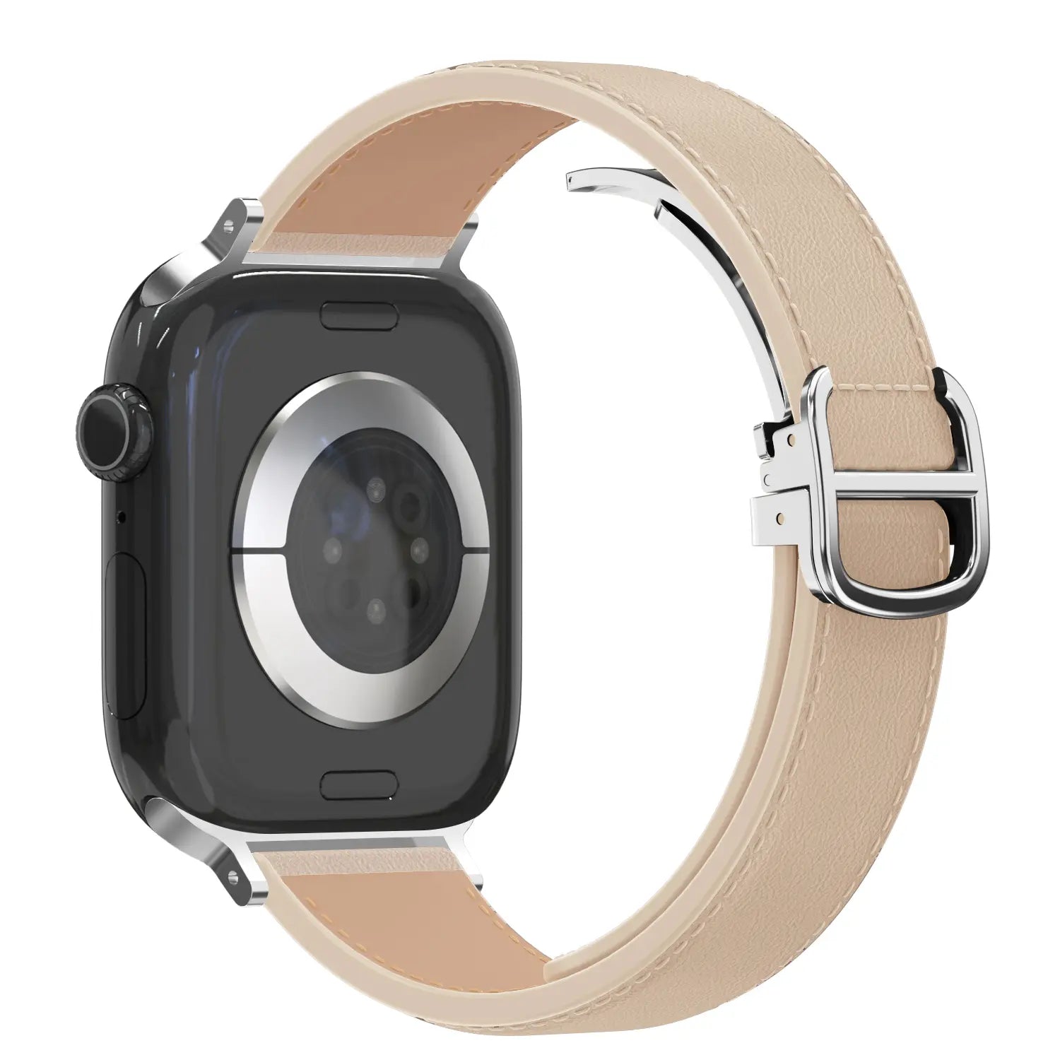 Bandz Apple Watch Leather Strap 'D-Type' (Beige)