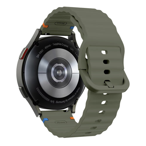 Huawei Watch GT 5 - 46mm wave siliconen bandje (legergroen)