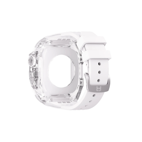 Reqior Apple Watch 45mm Polymer Hülle mit integriertem Gummi-Armband (Transparent)