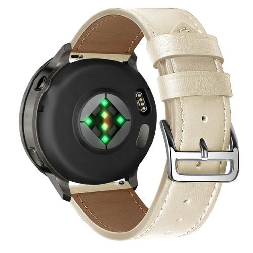 Bandz Garmin Forerunner 265s lederen band 'Deluxe' (beige)