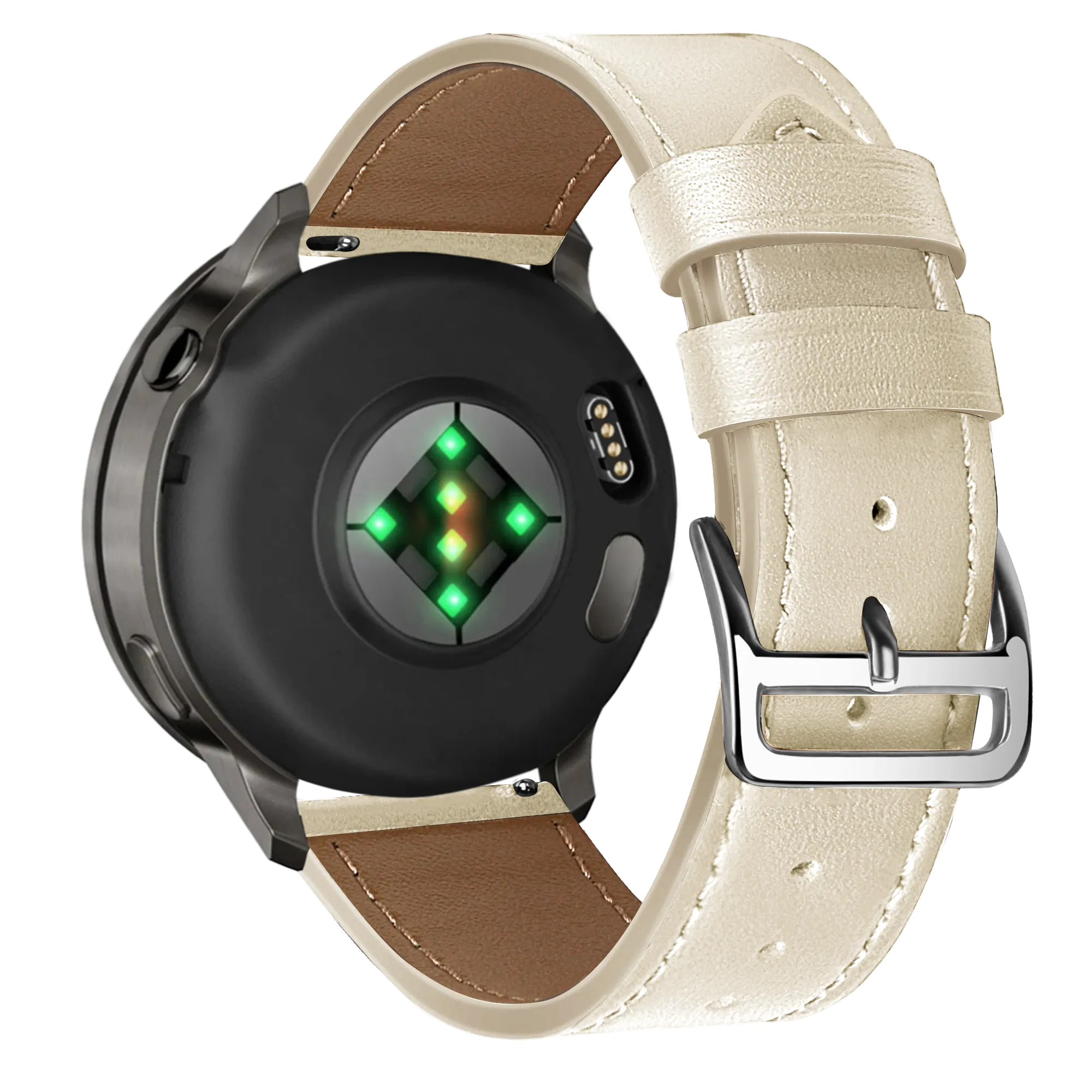 Bandz Garmin Approach S42 lederen band 'Deluxe' (beige)