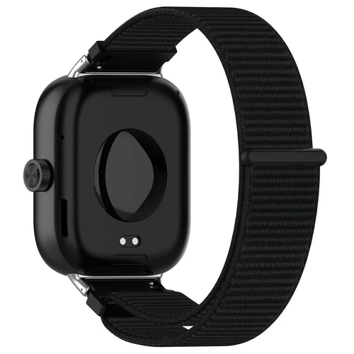 Nylon Strap, black, on a watch, 3/4 rear view