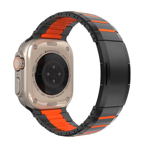 Apple Watch Steel Hybrid Strap (Black/Orange)