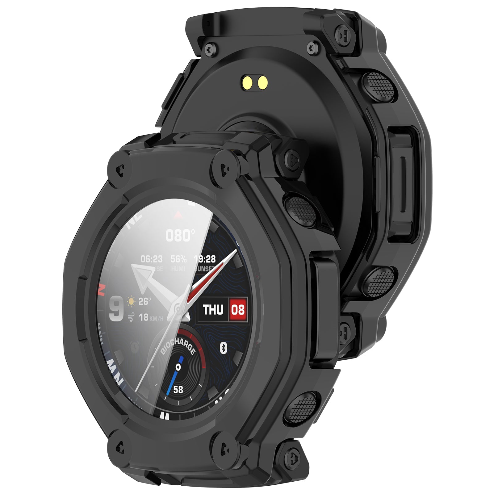 Amazfit T-Rex 3 Pro - 44mm PC Hardcase mit Glas (Schwarz)