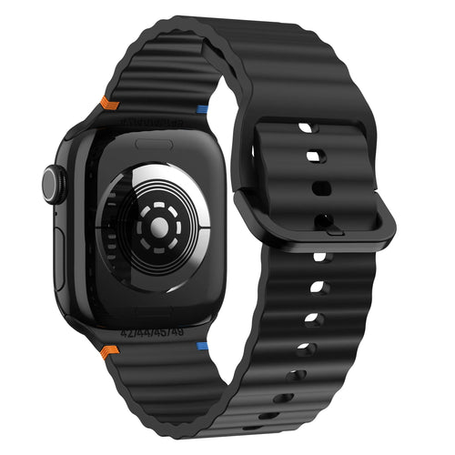 Apple Watch Wave Silikonarmband (Schwarz)