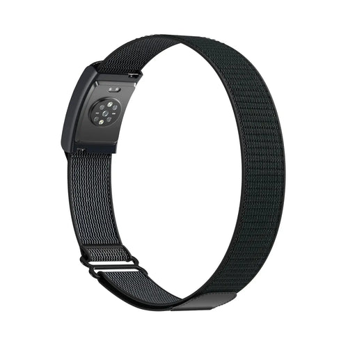Biceps Nylon Bracelet, black/grey, on a watch, 3/4 rear view