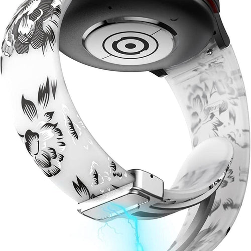 Silicone Magnetic Patterned Strap, on a watch, 3/4 rear view