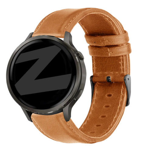 Bandz Garmin Venu 2 Lederarmband 'Classic' (Braun)
