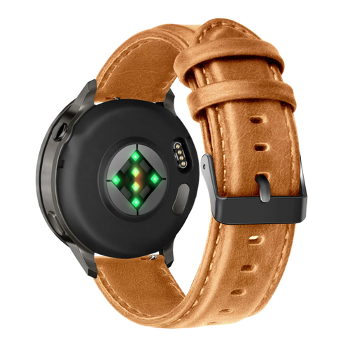 Bandz Garmin Venu 2 Lederarmband 'Classic' (Braun)