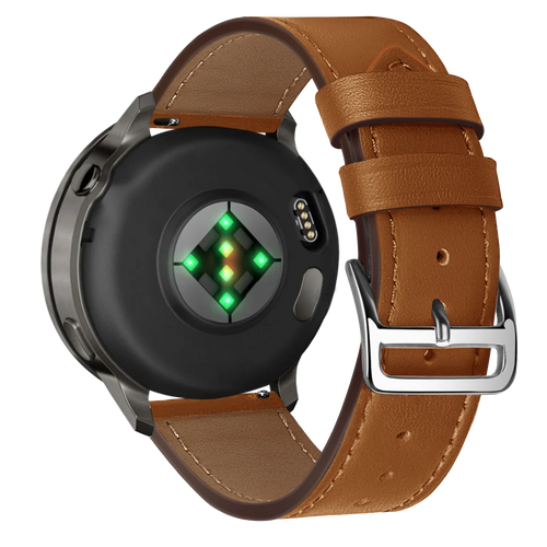 Bandz Garmin Forerunner 570 - 47mm Leather Strap 'Deluxe' (Brown)