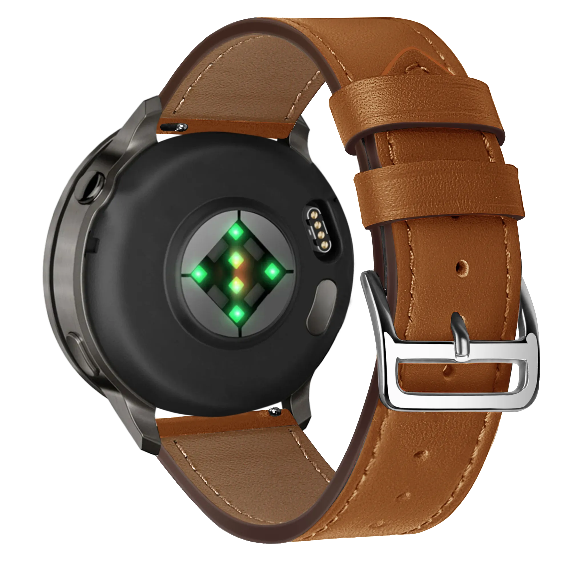 Bandz Bracelet cuir 'Deluxe' Garmin Venu 2 (marron)