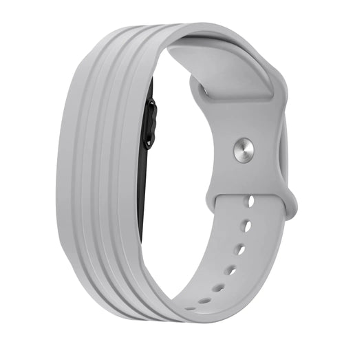 Silicone Strap 'Classic', grey, on a watch, 3/4 rear view