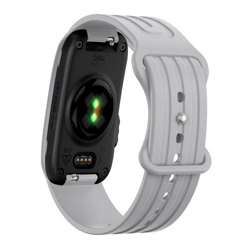 Silicone Strap 'Classic', grey, on a watch, 3/4 rear view