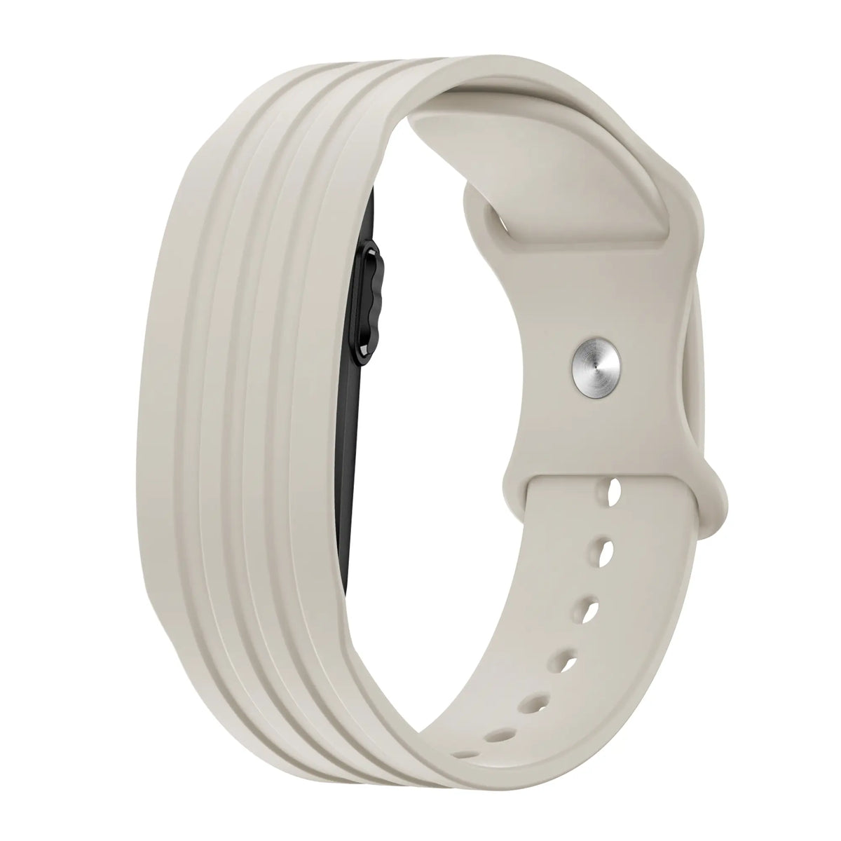 Silicone Strap 'Classic', starlight, on a watch, 3/4 rear view