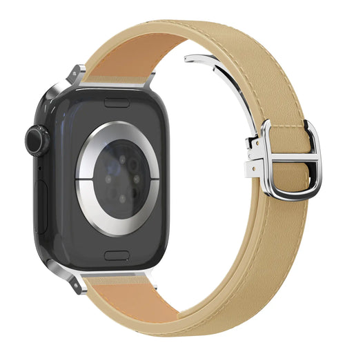 Bandz Apple Watch Lederarmband 'D-Type' (Creme)