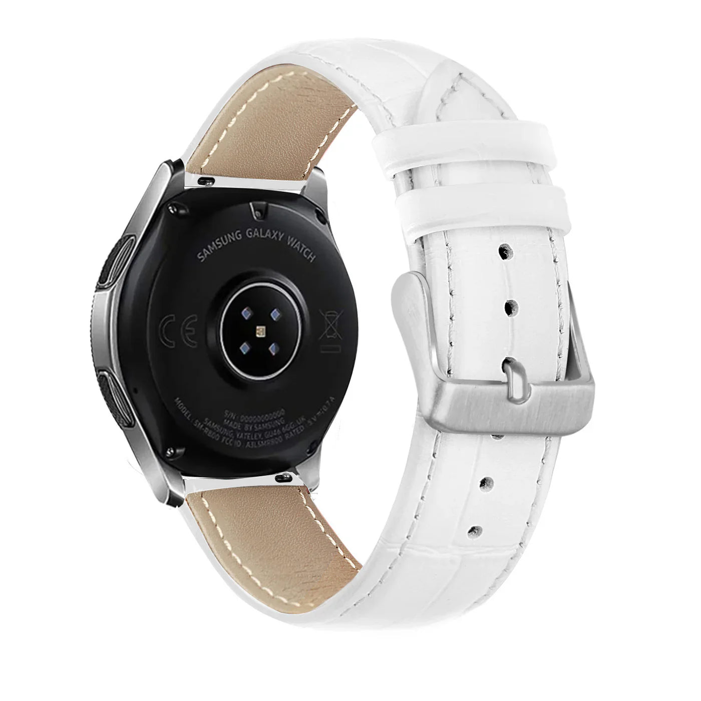 Withings ScanWatch 2 - 42mm Crocodile leren grain band (wit)