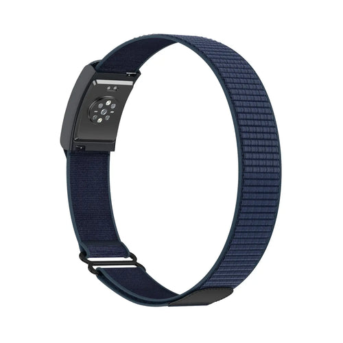 Biceps Nylon Bracelet, dark blue, on a watch, 3/4 rear view
