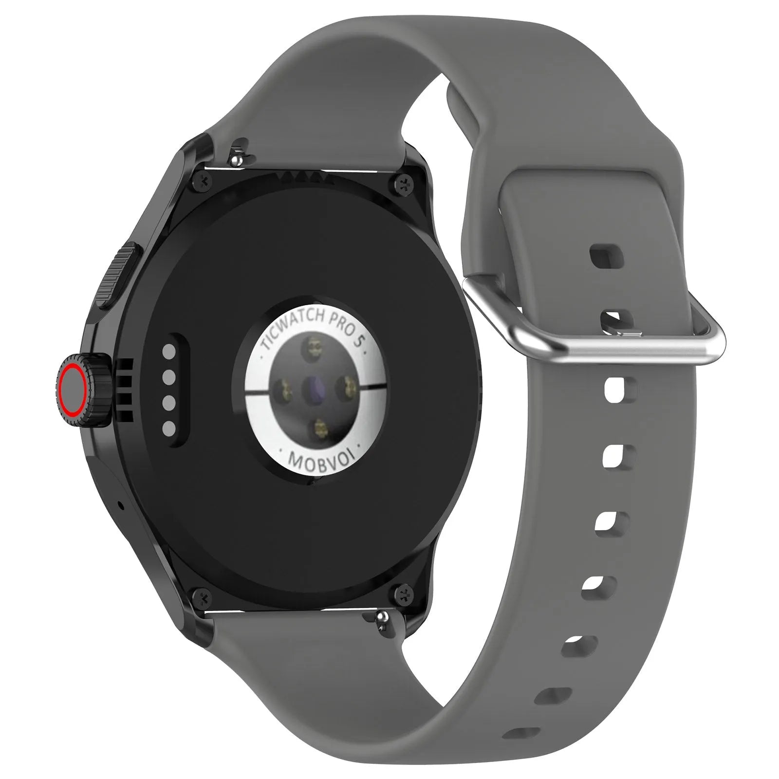 Bracelet silicone avec boucle TicWatch Pro 5 Enduro (gris foncé)