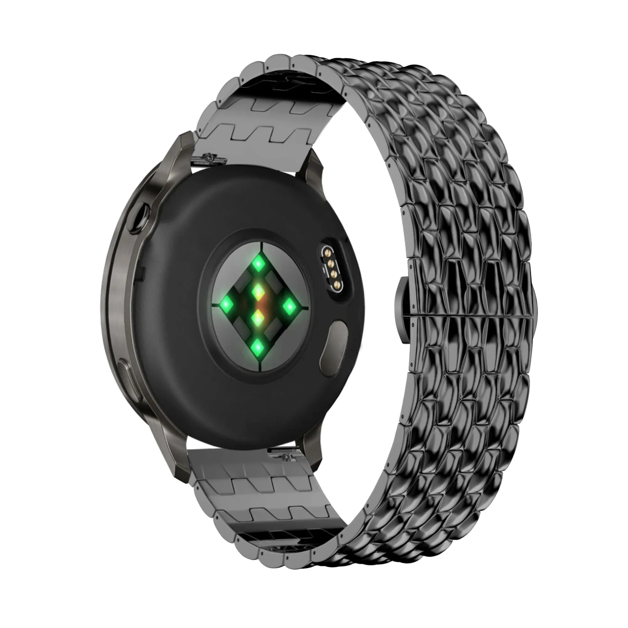 Bandz Bracelet acier 'Dragon' Garmin Approach J1 (noir)