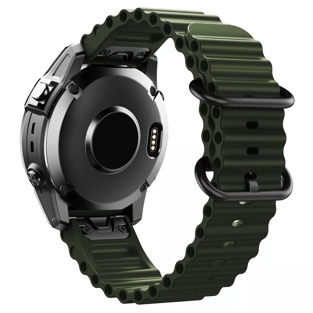 Bracelet ondulé Garmin Quatix 8 - 51mm (vert militaire)