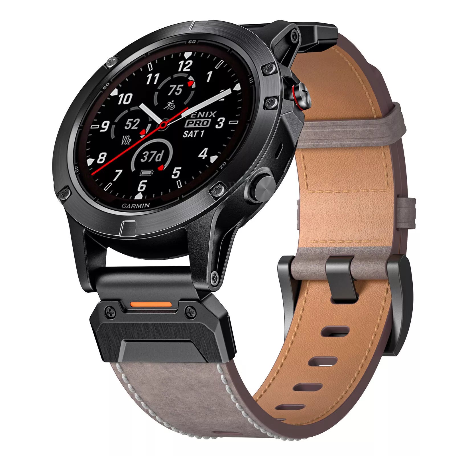Garmin Fenix 8 - 47mm Genuine Lederarmband (Grau)